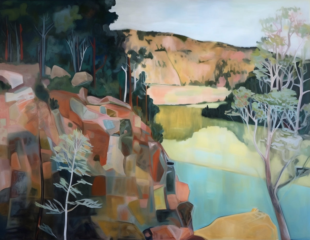 Australia landscape expresionism painting | Little Murray River # 2314