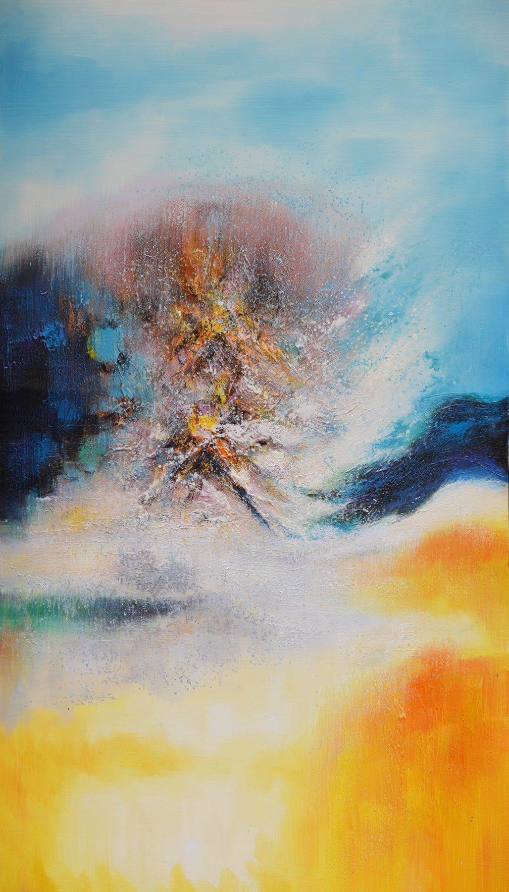Modern landscape oil acrylic art abstract prints matching set #42