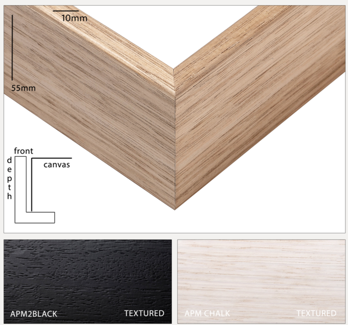 Prenium Canvas Print & Oak Frame Oversize Package -Custom Your Art- 100 to 300cm - Wall Liberation