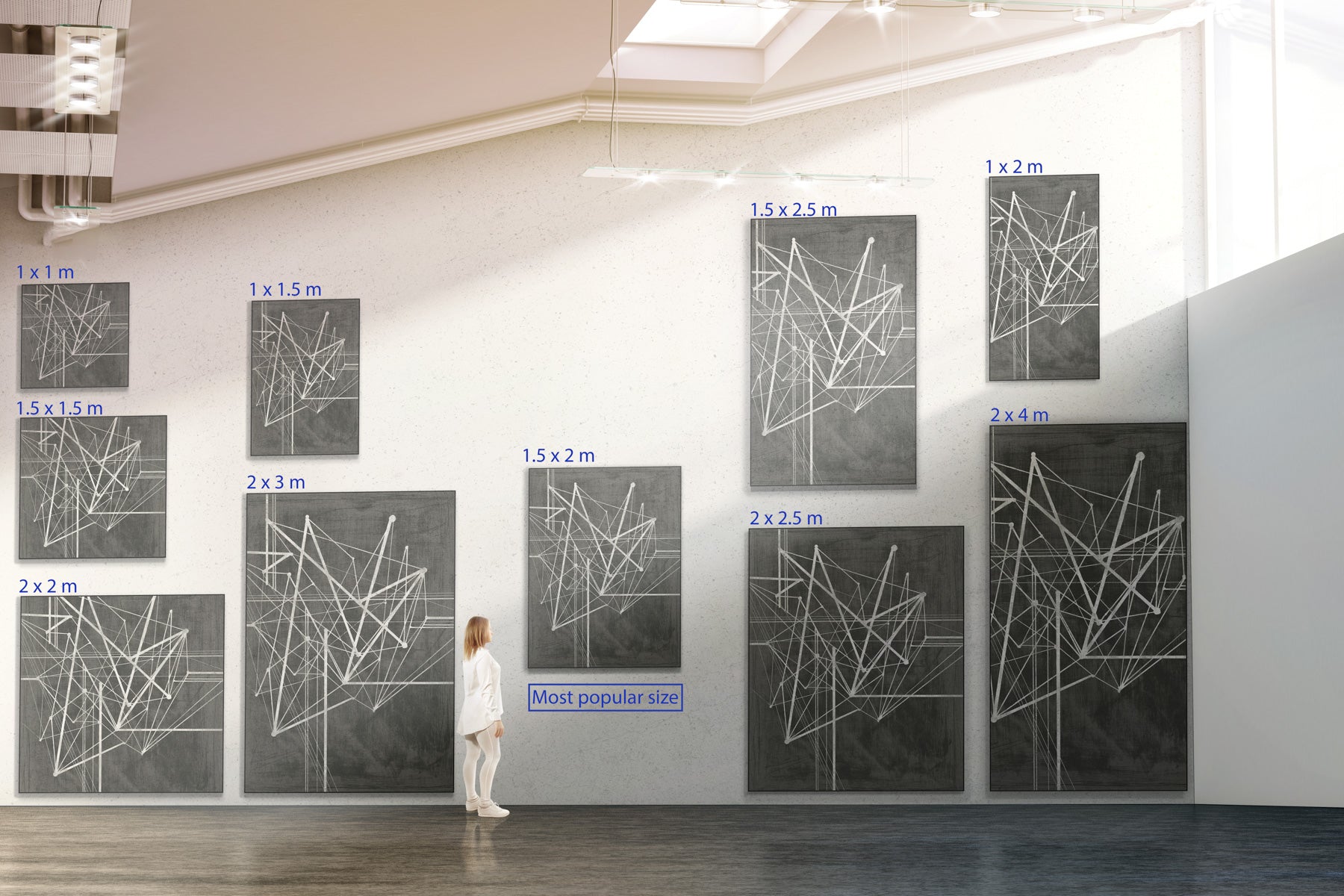 Prenium Canvas Print & Oak Frame Oversize Package -Custom Your Art- 100 to 300cm - Wall Liberation