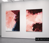 Watercolor painting canvas print | Magenta magic in set | limited edition #543