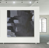 Black white grey monochrome oil painting canvas print | Beyond | #1189