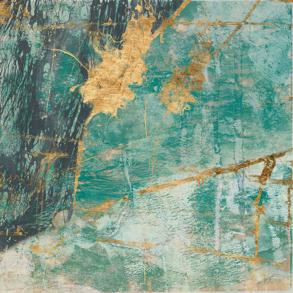 Gold green rust reflection modern art set #1003-152