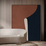 Oversize contemporary abstract art | Geometric Brown Beige Architecture  #902