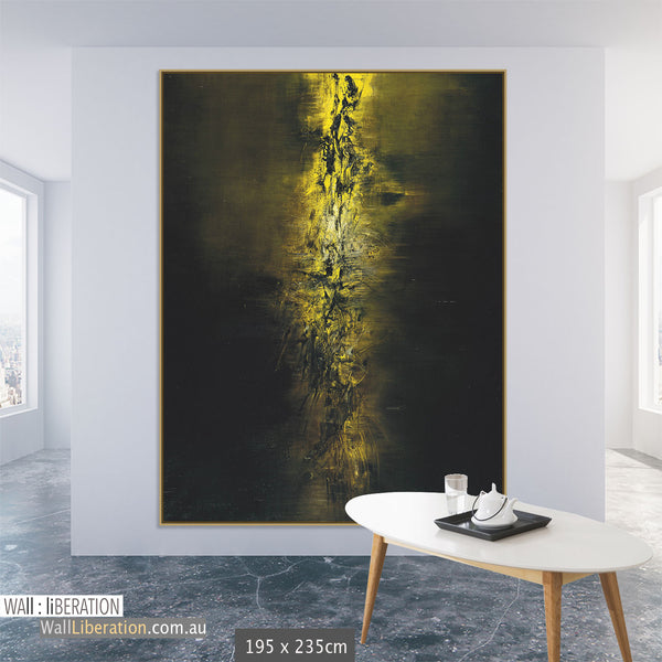 Abstract lighting painting on canvas print | floating framed | oversize 230 cm | #299
