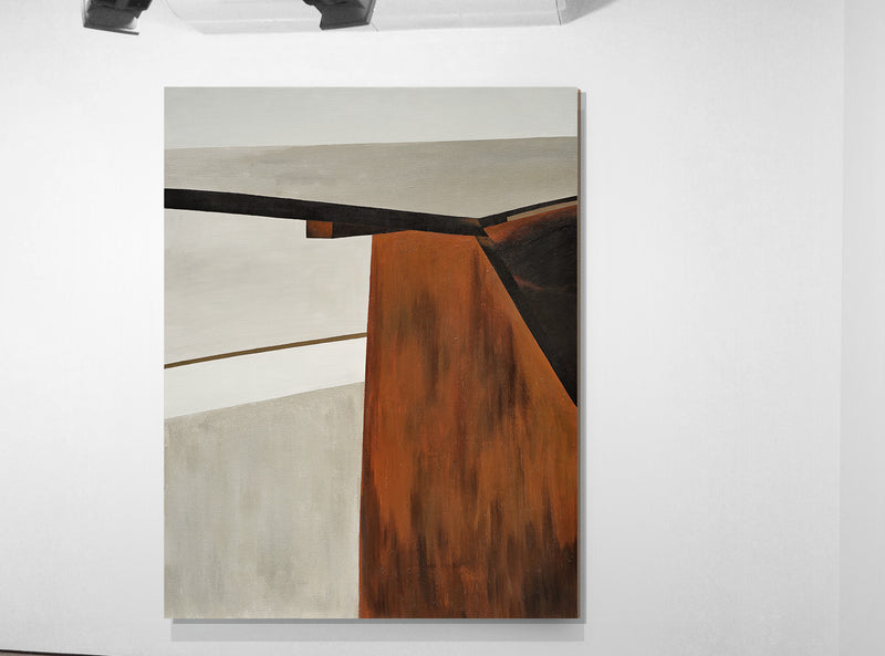 Contemporary art print on canvas| Rusty Geometric | Oil Acrylic Mix #452