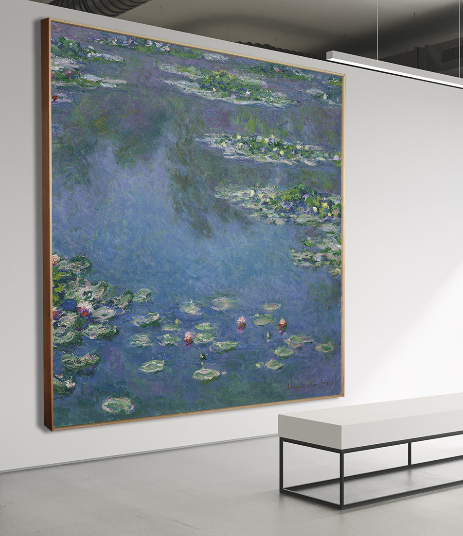 Monet |  Water Lilies 1.75/2 metre | Huge Framed Canvas Print | #822 - Wall Liberation