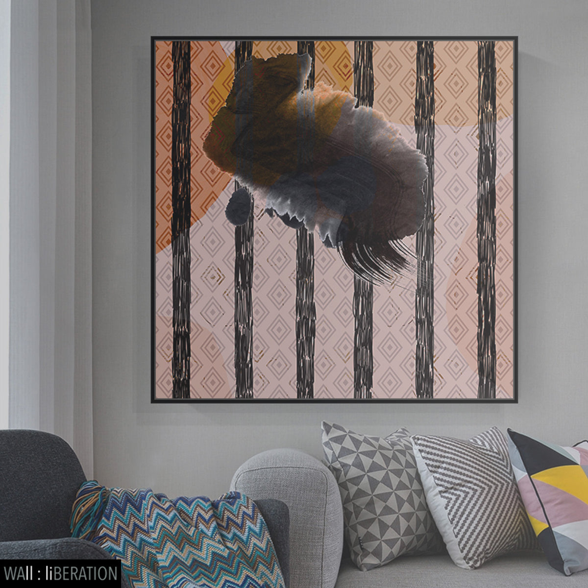 Uncomfrtable Rabbit Uncontainable Rabbit | Large Abstract Wall Art