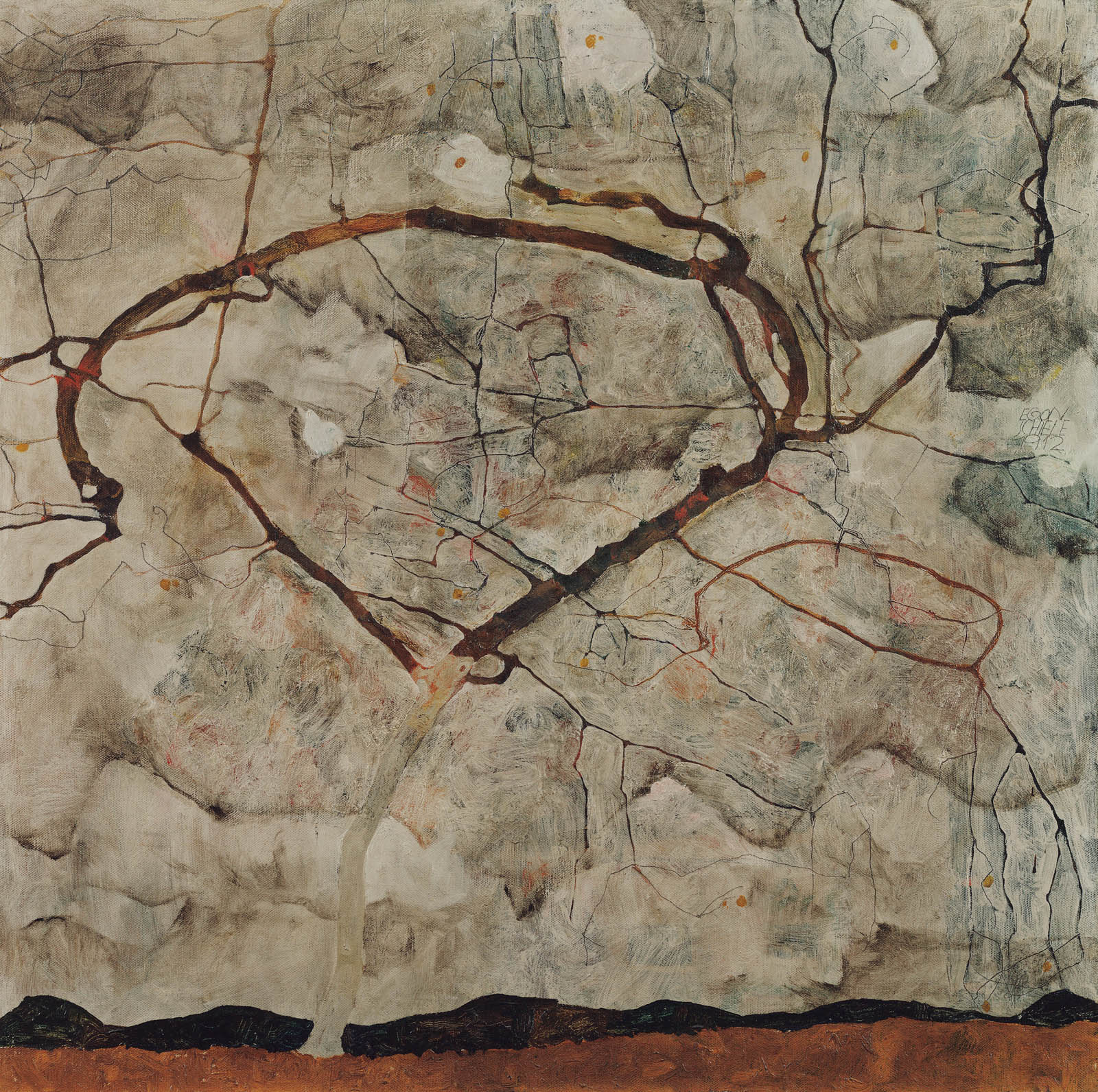 Egon Schiele - Autumn Tree in Stirred Air (Winter Tree)  #2803
