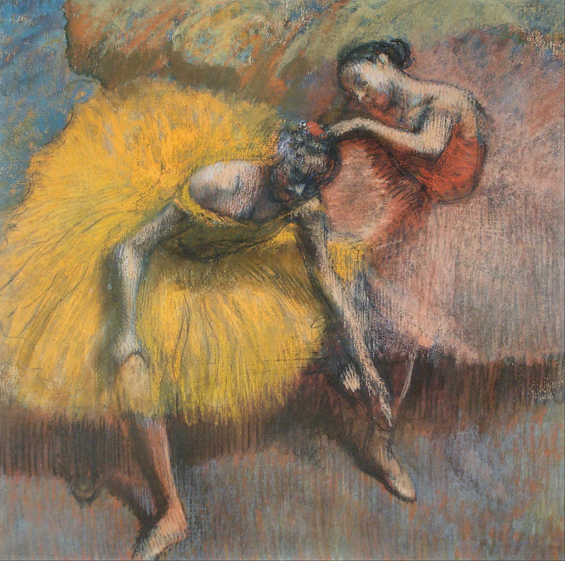 Edgar Degas - Two Dancers Yellow and Rose #2807