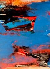 Huge blue red abstract pair #1103-40