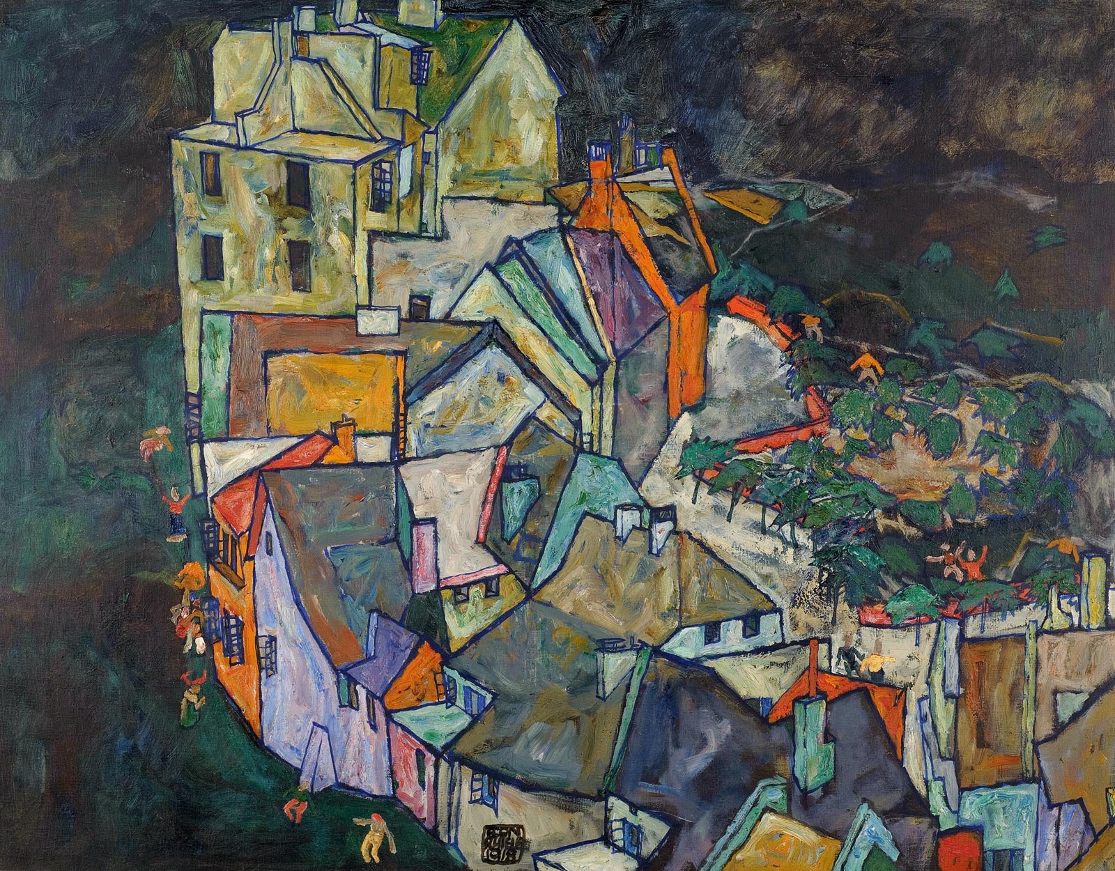 Egon Schiele - Crescent of Houses #3051