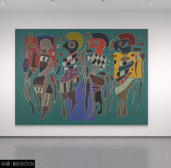 Kandinsky | Four figures on three squares 1943 #3175