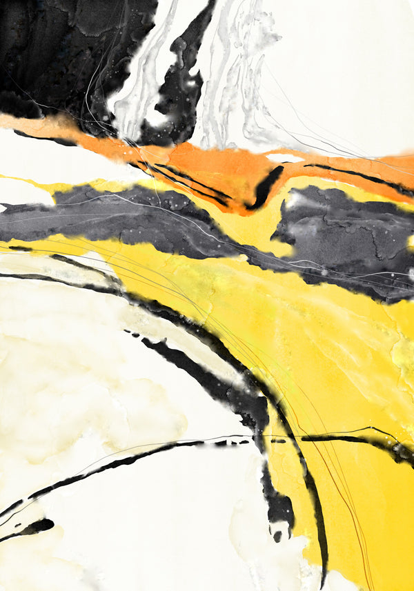 Yellow black abstract art #551
