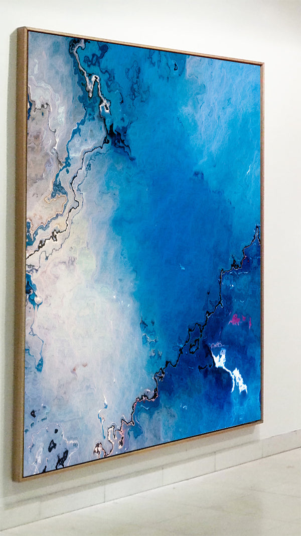Abstract sea boundlessness landscape- Oversize canvas art with floating box frame - Wall Liberation