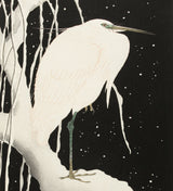 Japanese art | Pelican Parrot Snow Egret Birds| Black & white | matching set #533