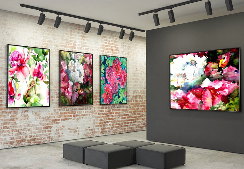 Spring 4 sets - canvas print with floating frame - 70 x 130 cm, 110 x 150 cm - Wall Liberation