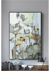 Modern abstract large canvas print |  Fictional City Architecture | Oil Acrylic Mix  #522