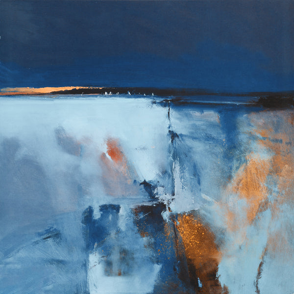 Acrylic paining abstract artwork, Blue atmosphere| Geological phenomenon landscape | Modern art|Reflection Sea Sky #308