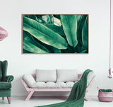 Tropical leafy green - large framed wall art - Wall Liberation
