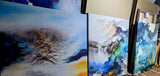 Modern landscape oil acrylic art abstract prints matching set #42
