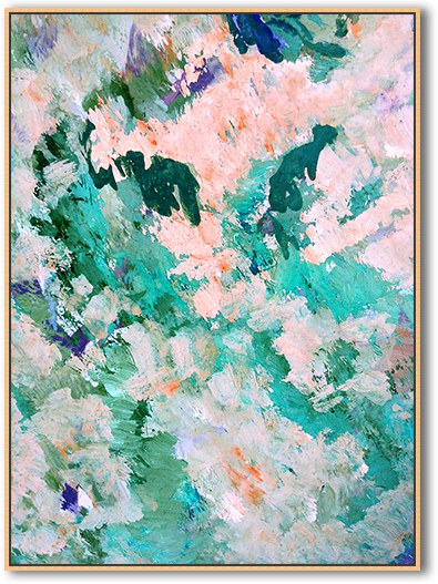 Green reflection -XXLarge floating frame Canvas Print -  80 x 150 cm 70 x 130 cm - Wall Liberation