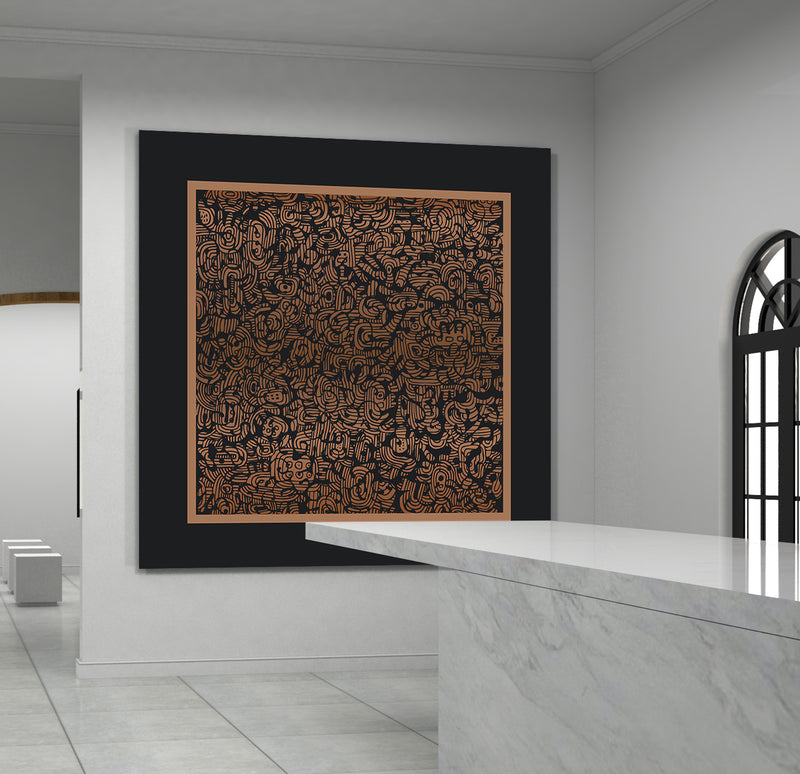Black golden luxury modern design canvas print #703