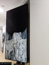Black white Sea wave - linen canvas print | oversize box framed | #695