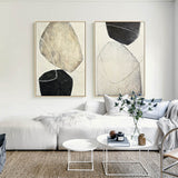 Abstract shape | black white abstract | Oversize large canvas art with floating box frame | #1931