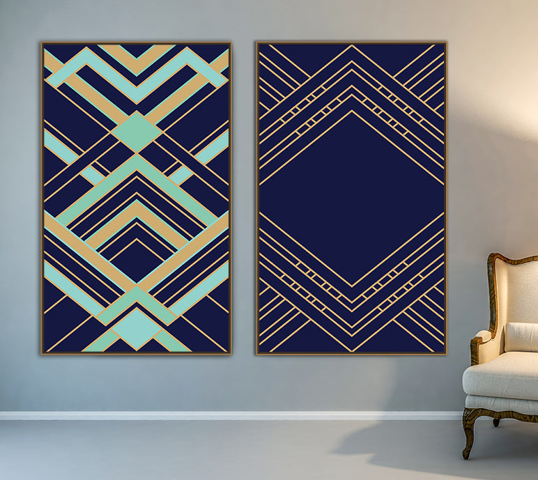 Geo wall deco with floating frames - in pair or sell separately - Wall Liberation