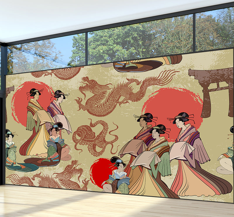 Japanese art wall paper - Wall Liberation