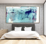 Vintage light blue fantasy- large canvas art with floating frame - Wall Liberation