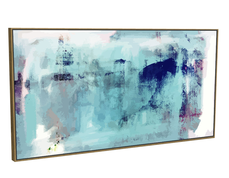 Vintage light blue fantasy- large canvas art with floating frame - Wall Liberation
