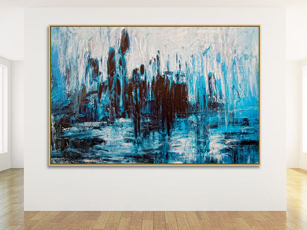 Ice Lake - Framed Canvas Print - 180 x 110cm, 130 x 70cm - Wall Liberation