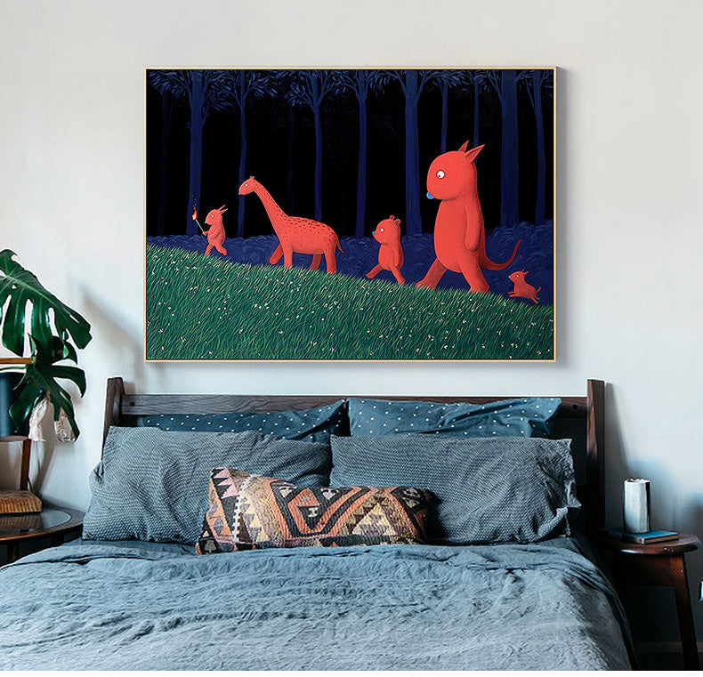The journey | red green blue | large art print on linen canvas | shadow framed |#639