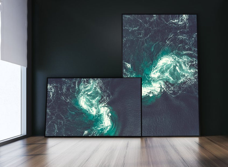 The sea - canvas print with floating frame - 180 x 110 cm, 150 x 80 cm, 120 x 90 cm - Wall Liberation