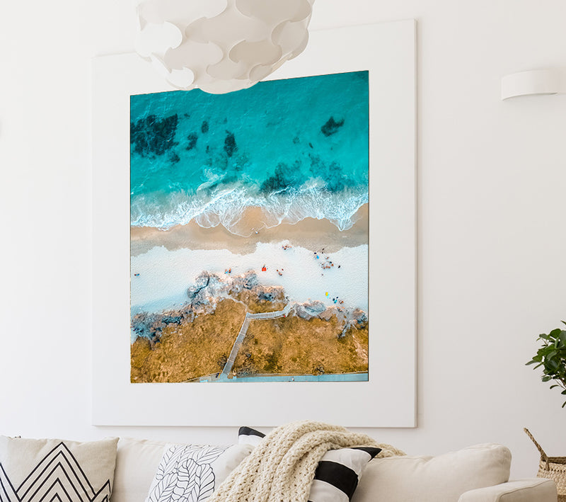 Blue summer 2 - oversize canvas art with floating box frame - Wall Liberation